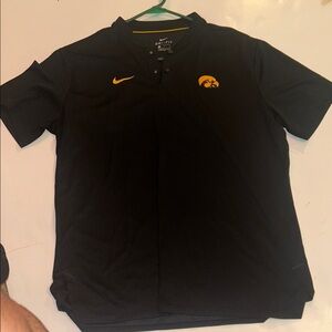 Nike Black and Gold Men's Polo Shirt